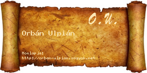 Orbán Ulpián névjegykártya